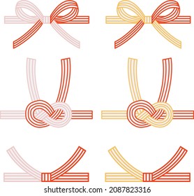 Mizuhiki decorative string icon set