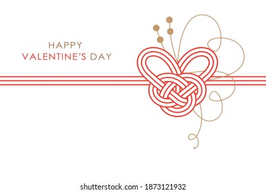 Mizuhiki design.Heart shaped Mizuhiki and decoration.Mizuhiki is Japanese decoration cord for celebration.