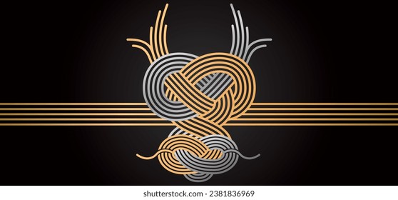 Mizuhiki with a "dragon" motif. Vector illustration.