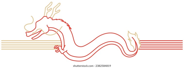 Mizuhiki with a "dragon" motif. Vector illustration.