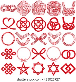 mizuhiki and Japanese family crests. mizuhiki : decorative Japanese cord made from twisted paper.