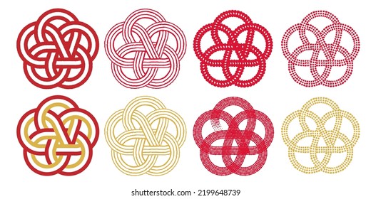Mizuhiki Plum Knot Set Transparent Background
