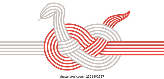 Mizuhiki with a "snake" motif. Vector illustration.