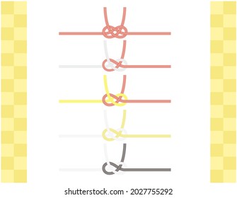 Mizuhiki vector illustration. Japanese style material.