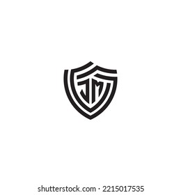 MJ abstract line shield concept in high quality professional design that will print well across any print media