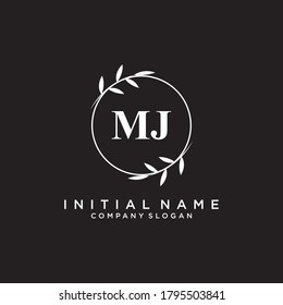 MJ Beauty vector initial logo, handwriting logo of initial signature, wedding, fashion, jewerly, boutique, floral and botanical with creative template for any company or business.