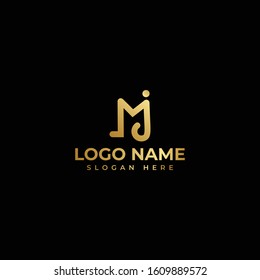 MJ creative letter logo design template full vector