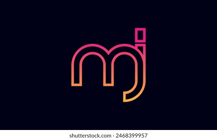 Mein kreatives und modernes MJ Logo. Anfangsbuchstabe MJ Logo Design auf schwarzem Hintergrund.