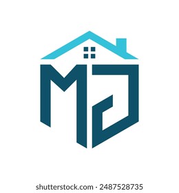 MJ House Logo Design Template. Letter MJ Logo for Real Estate, Construction or any House Related Business