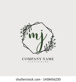 MJ Initial beauty floral logo template