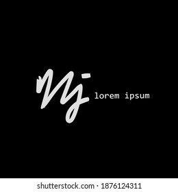 mj Initial handwriting or handwritten logo for identity