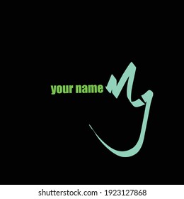 Mj initial handwriting logo for identity