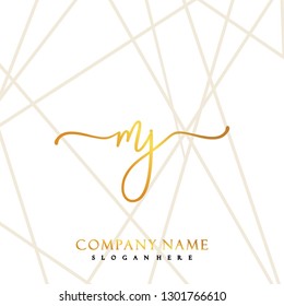 MJ Initial Handwriting logo template vector