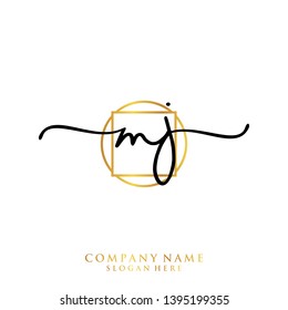 MJ Initial handwriting logo template