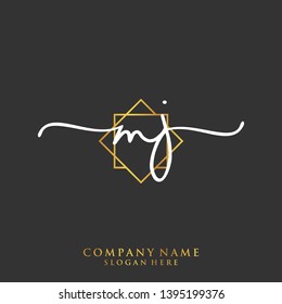 MJ Initial handwriting logo template