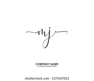 MJ Initial handwriting logo vector