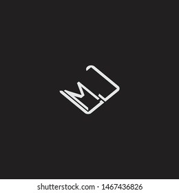 MJ Initial Logo letters with rotate squere template
