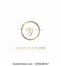 MJ Initial luxury handwriting logo vector