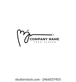 Mj Initial Signature Logo Vektorgrafik Design