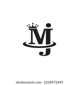 MJ initials logo template company crown vector design