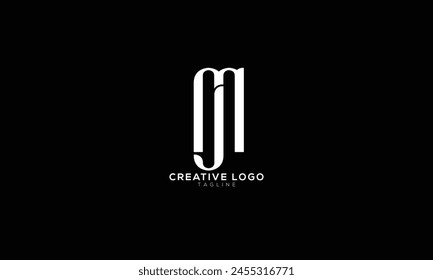 MJ JM Abstract initial monogram letter alphabet logo design