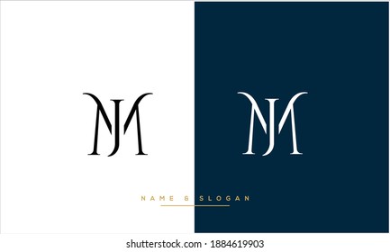 MJ ,JM  Abstract Letters Logo Monogram