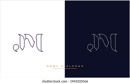 Monogramm für abstrakte Buchstaben von MJ,JM