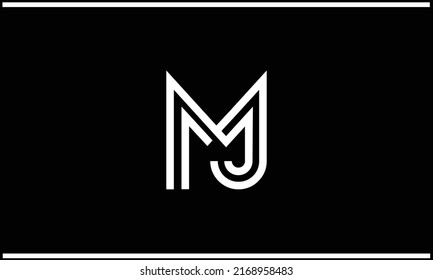 MJ, JM Abstract Letters Logo Monogram