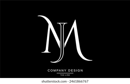 MJ, JM Abstract Letters Logo Monogram design Font Icon Initials
