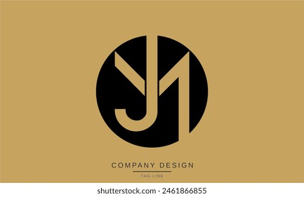 MJ, JM Letras Abstractas Logo Monograma diseño Fuente Icono Iniciales