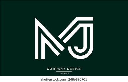 MJ, JM Letras Abstractas Logo Monograma diseño Fuente Icono