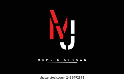 MJ, JM Abstract Letters Logo Monogram