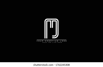 MJ JM abstract vector logo monogram template