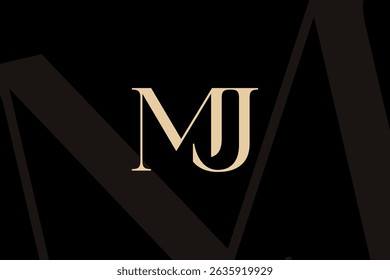 MJ or JM letter logo icon design. Classic style luxury initials monogram.