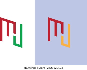 MJ or JM letters Grid Logo Design