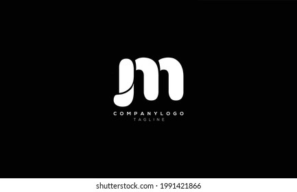 MJ JM M AND J Abstract initial monogram letter alphabet logo design