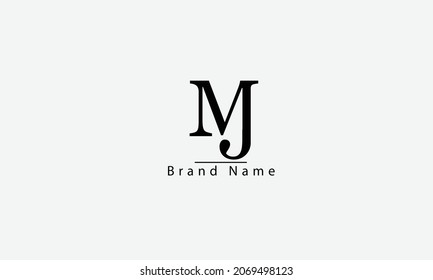 MJ JM M J abstract vector logo monogram template
