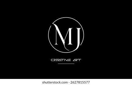 MJ, JM, M, J abstract letters logo monogram