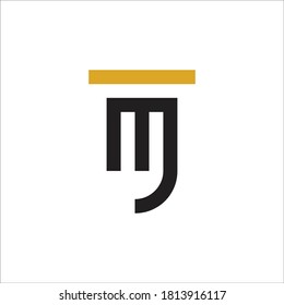 MJ law logo design vector sign