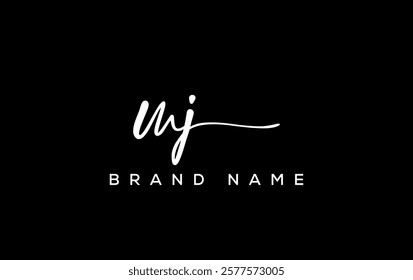 MJ letter beauty handwriting vector logo. 