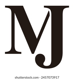 MJ letter black logo icon template 1