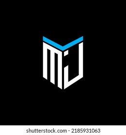 Diseño creativo del logotipo de la letra MJ con gráfico vectorial