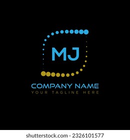 MJ letter logo design on black background. MJ creative initials letter logo concept. MJ unique design.
