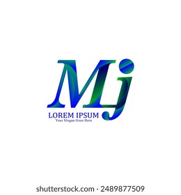 MJ Letter Logo Design mit einfacher Form und modernem Stil