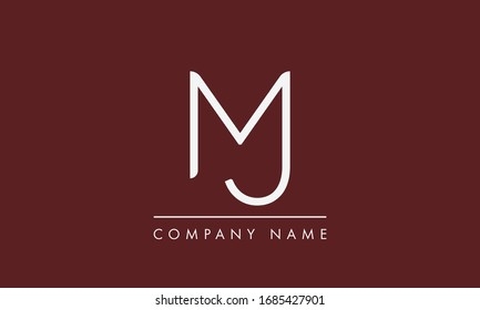 Diseño del logotipo de la carta MJ. Ilustración vectorial del logotipo de la letra MJ - Vector
