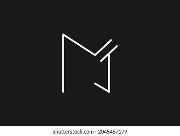 vector de diseño del logotipo de la letra MJ con fondo negro