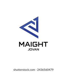 MJ letter logo initial combined with triangle shape