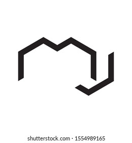 MJ letter logo template vector icon design