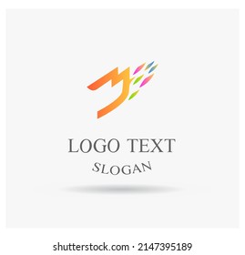 MJ letter shape monogram logo design idea