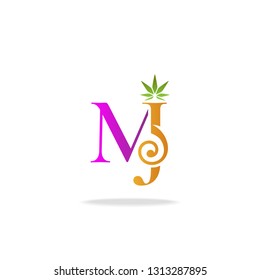 'MJ' letters logo design. Vector image.